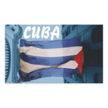 Sticker onder Cubaanse vlag