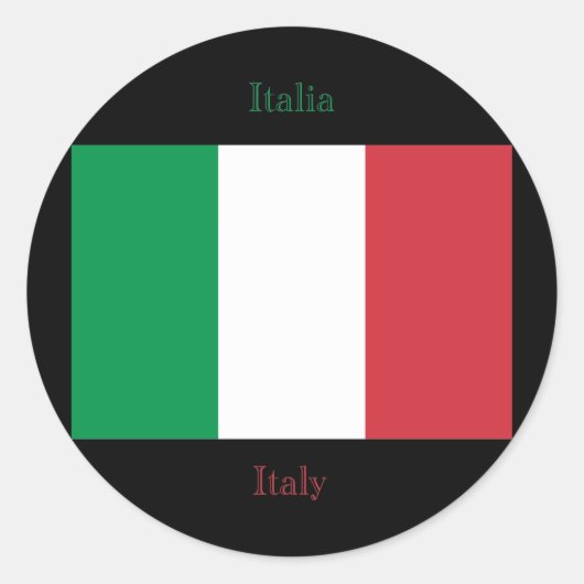 Sticker onder Italiaanse vlag (Voorkant)
