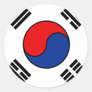 Sticker onder Koreaanse vlag