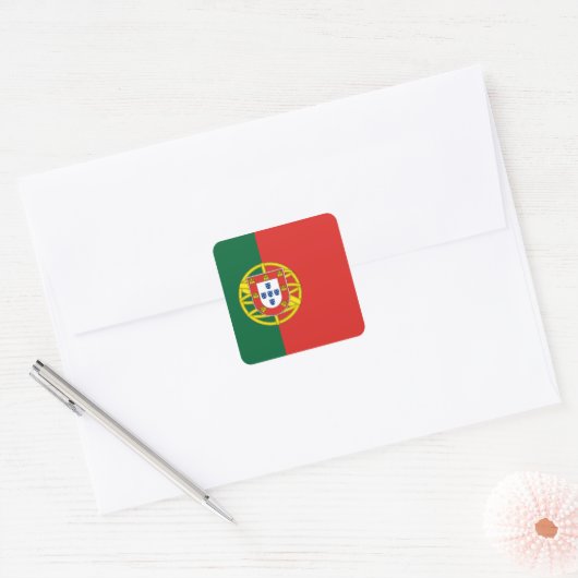Sticker onder Portugese vlag (Envelop)