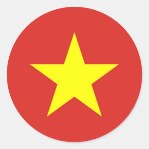 Sticker onder Vietnamese vlag