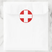 Sticker onder Zwitserse vlag (Tas)