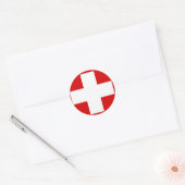 Sticker onder Zwitserse vlag (Envelop)