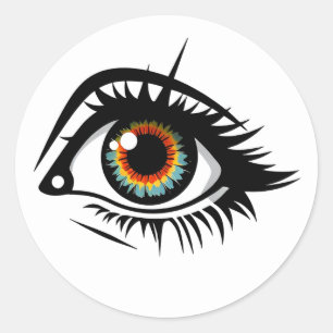 sticker, oog ronde sticker