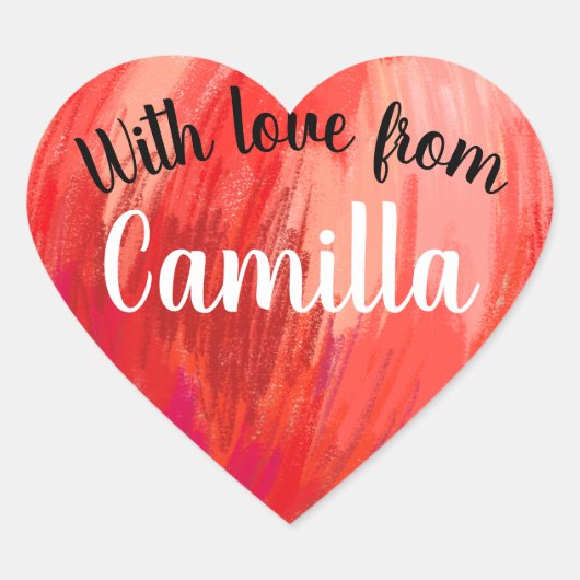 Sticker op de dag van de valentijn, hart gebakken (Voorkant)