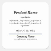 Sticker op de lijst met ingrediënten (Voorkant)