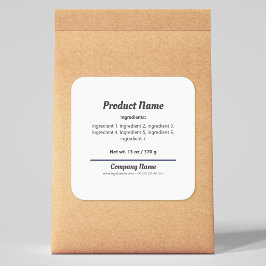 Sticker op de lijst met ingrediënten