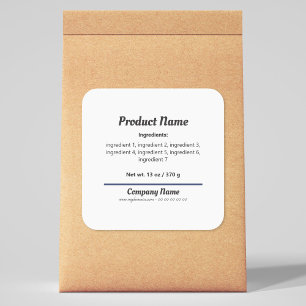 Sticker op de lijst met ingrediënten