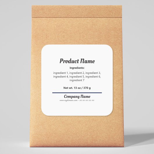 Sticker op de lijst met ingrediënten