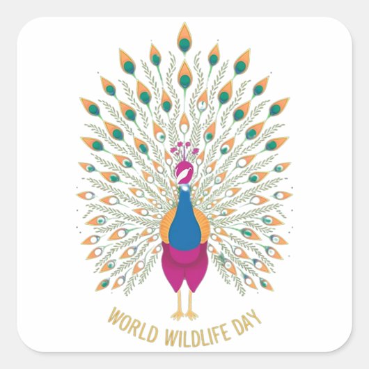 STICKER OP DE WERELD WILDLIFE DAY (Voorkant)