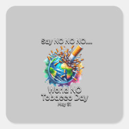 Sticker op de Werelddag zonder tabak