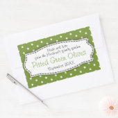 Sticker op het etiket van groene olijven (Envelop)