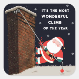 sticker op het kerstvierkant met rotsklimmen