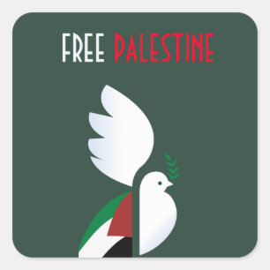 Sticker op het Plein van de Vrijheid van Palestina