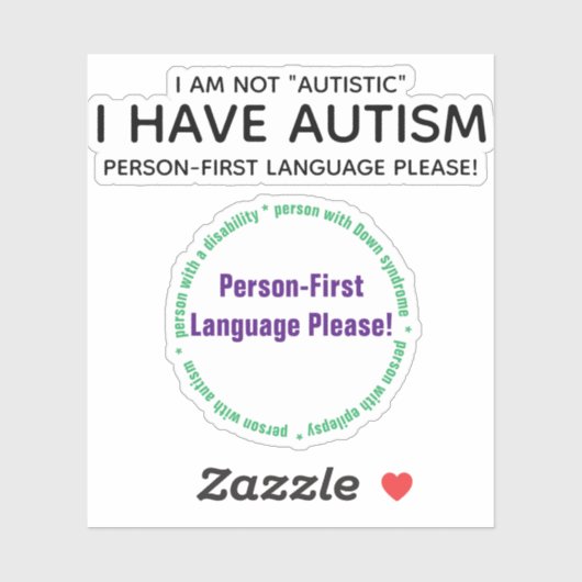Sticker op maat vinyl over autisme, persoon eerst (Vel)