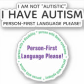 Sticker op maat vinyl over autisme, persoon eerst (Voorkant)