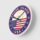 Sticker op Rhode Island, telefoonzaak, canvas tas Ronde Klok (Hoek)