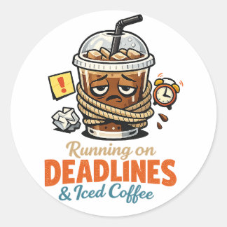 Sticker 'Op schema's en ijskoude koffie'