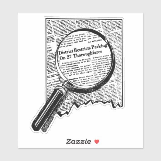 Sticker Oude Kranten Onderzoeker (Vel)