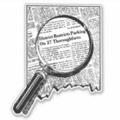 Sticker Oude Kranten Onderzoeker (Voorkant)