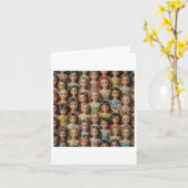 Sticker Oude Poppen  Kaart (Gele Bloem)