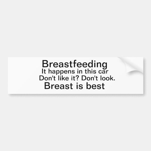 Sticker over borstvoeding, borst is best (Voorkant)