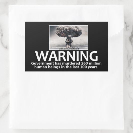 Sticker overheidswaarschuwing (Tas)