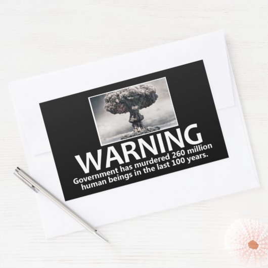 Sticker overheidswaarschuwing (Envelop)