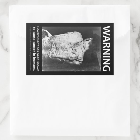 Sticker overheidswaarschuwing (Tas)