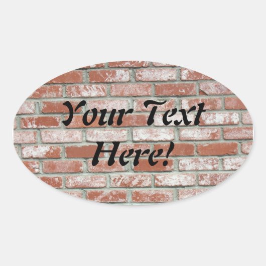 Sticker (ovl) - Brick wall met tekst (Voorkant)