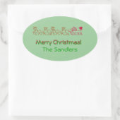 Sticker (ovl) - Santa en zijn Sleigh (Tas)