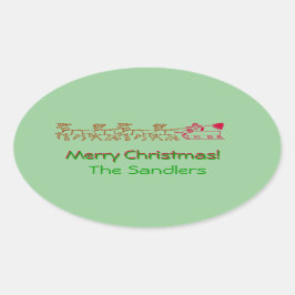 Sticker (ovl) - Santa en zijn Sleigh