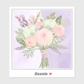 Sticker paarse bloemen (Vel)