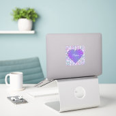 Sticker - Paarse Edelsteen Hart (Laptop op bureau)