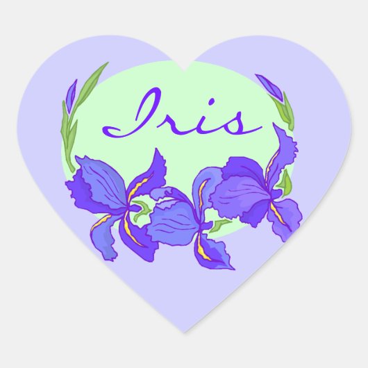 Sticker Paarse Indigo Iris Flowers Tuinen (Voorkant)