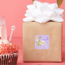 Sticker Paarse peach Butterfly