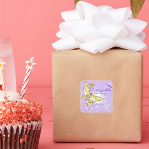 Sticker Paarse peach Butterfly