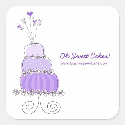 Sticker Paarse whisky Chic Wedding Cake (Voorkant)