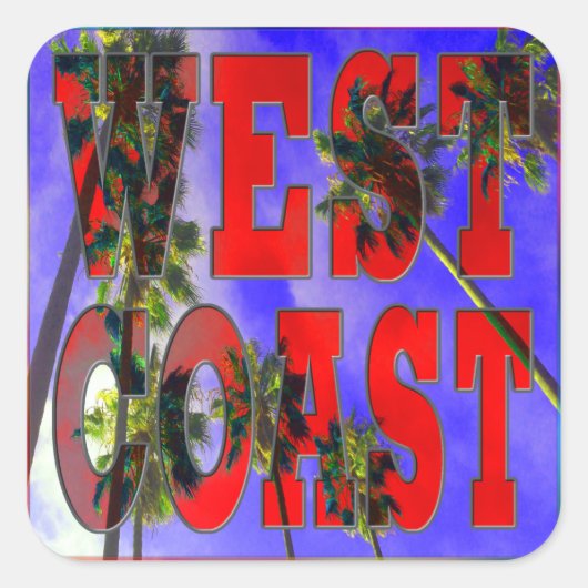sticker "Palm Sky: West Coast" (Voorkant)