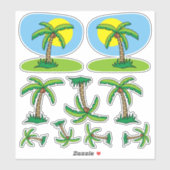 Sticker Palm Tree Cartoon Set (Vel)