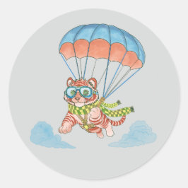 Sticker parachute tijger