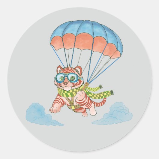 Sticker parachute tijger (Voorkant)