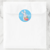 Sticker-Pasen Bunny Ronde Sticker (Tas)