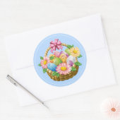 Sticker-Pasen mandje Ronde Sticker (Envelop)