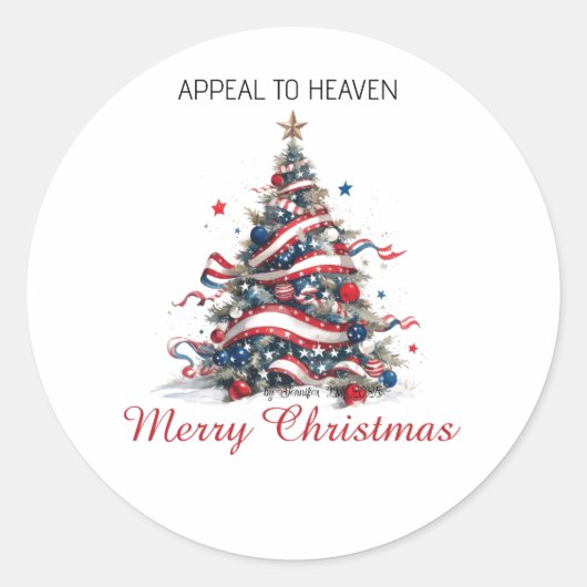 STICKER Patriottische Kerstboom ATH1 (Voorkant)