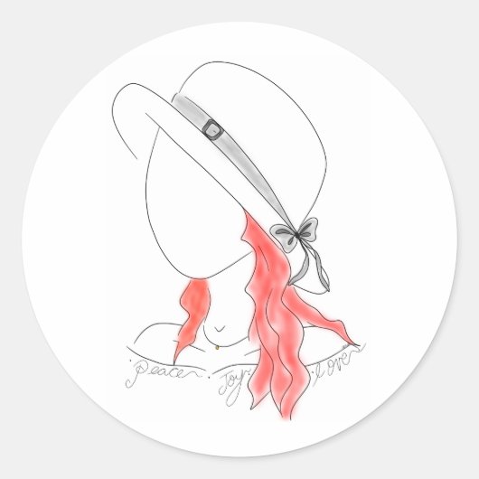 sticker "Peace Joy Love", Handtekening (Voorkant)