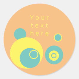 STICKER perzik cirkel minimaal modern TEXT