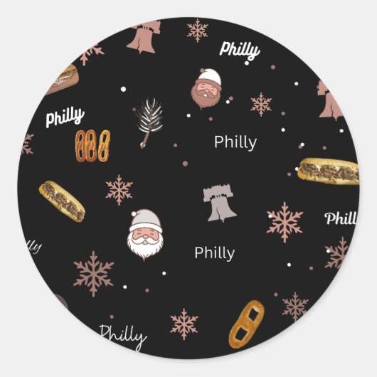 Sticker-Philly Christmas Ronde Sticker (Voorkant)