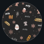 Sticker-Philly Christmas Ronde Sticker<br><div class="desc">Vier de feestdagen met iconische Philly Kerst sticker labels. Perfect voor het toevoegen van een vleugje lokale charme aan uw geschenken.</div>