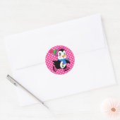 Sticker-/pinguïn- en pooldots ronde sticker (Envelop)